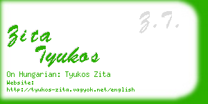 zita tyukos business card